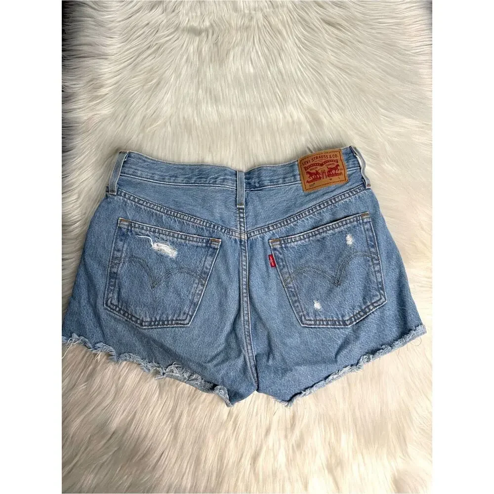 Levi’s 501 Original Fit Distressed High Rise Denim Cut Offs